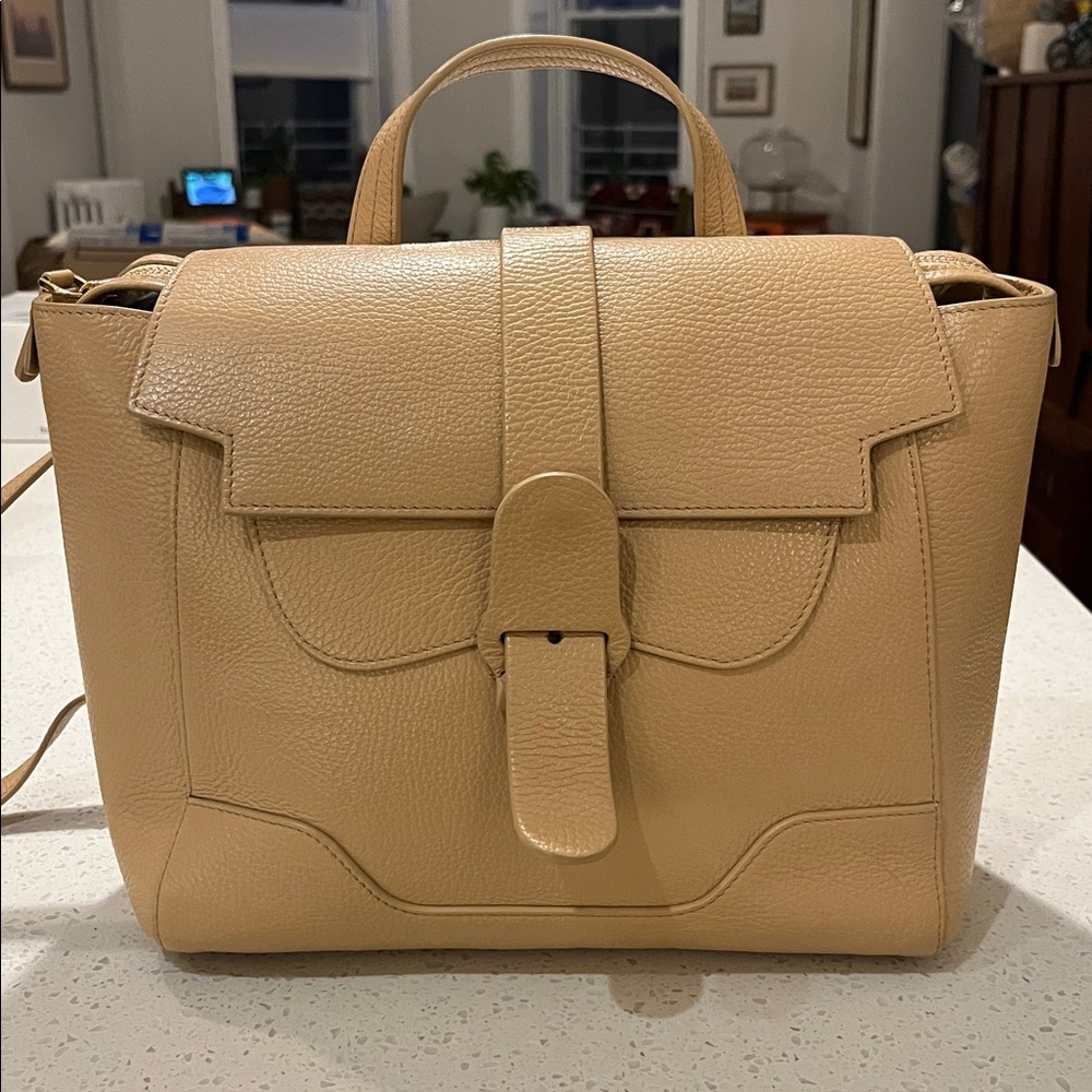 Senreve Maestro Midi Tan Leather Tote Bag